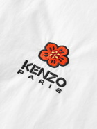 KENZO - Button-Down Collar Logo-Embroidered Cotton-Poplin Shirt - White