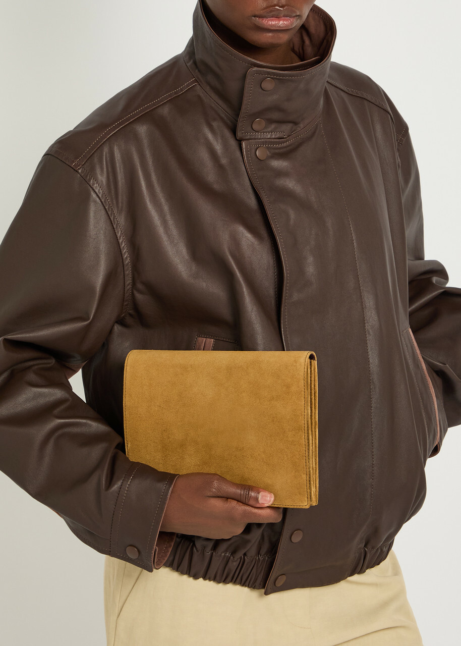 Metier Large Suede Jewellery Pouch - Tan - One Size