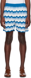 Casablanca Blue Wavy Shorts