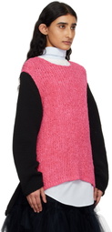 Comme des Garçons Homme Plus Black & Pink Crewneck Sweater