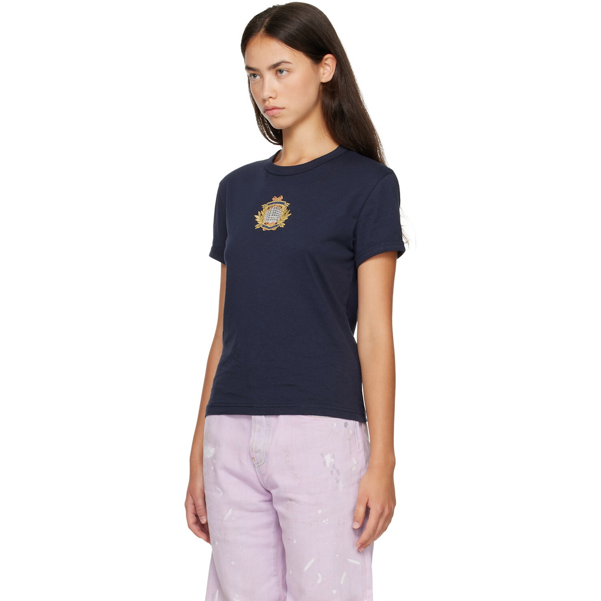 Acne Studios Navy Crest Logo T-shirt