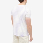Armor-Lux Men's 53842 Stripe T-Shirt in Milk/Lavender