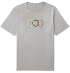 Pop Trading Company - Logo-Print Mélange Cotton-Jersey T-Shirt - Gray