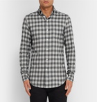 TOM FORD - Slim-Fit Checked Brushed-Cotton Shirt - Black