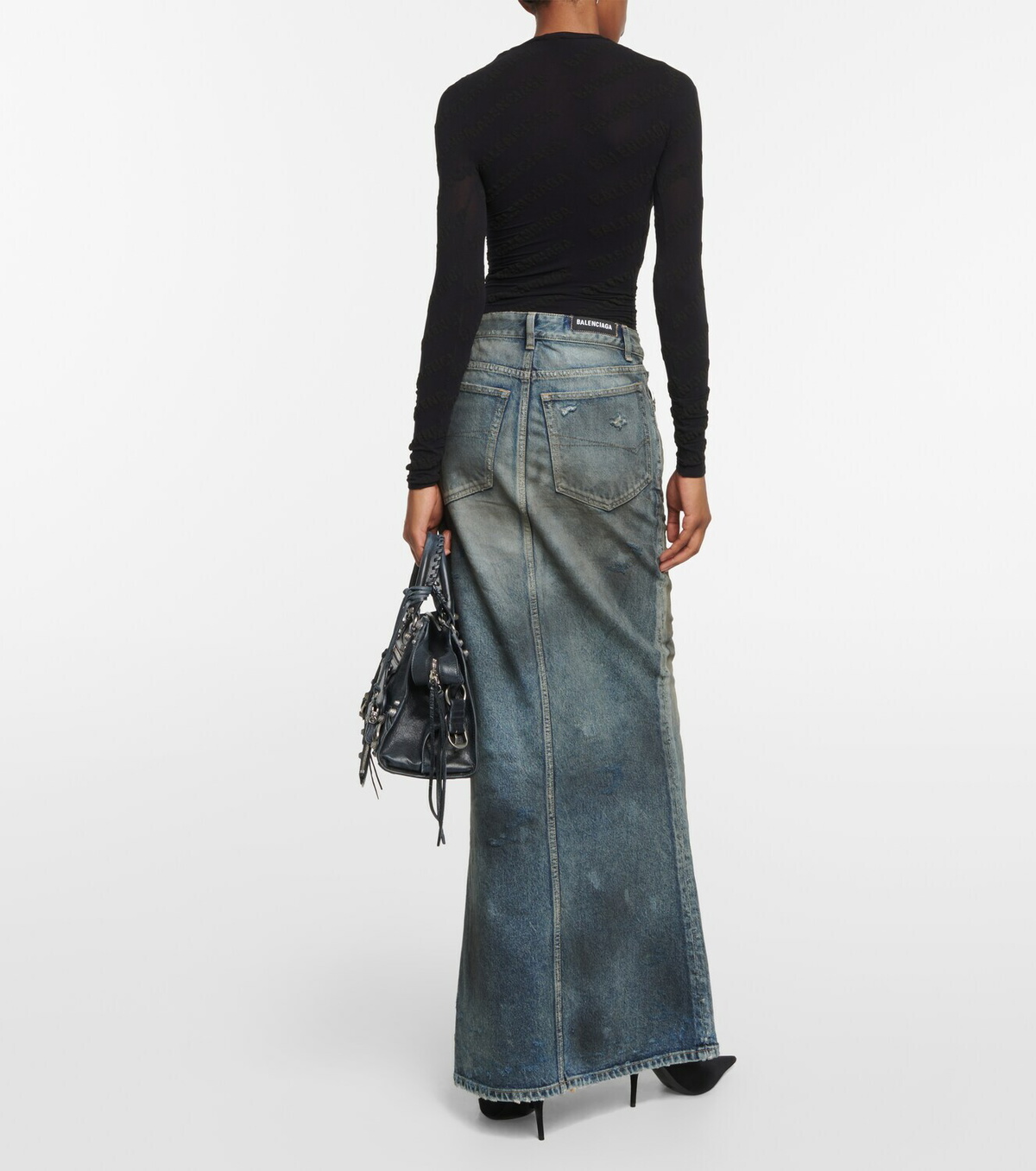 Balenciaga Bleached denim maxi skirt Balenciaga