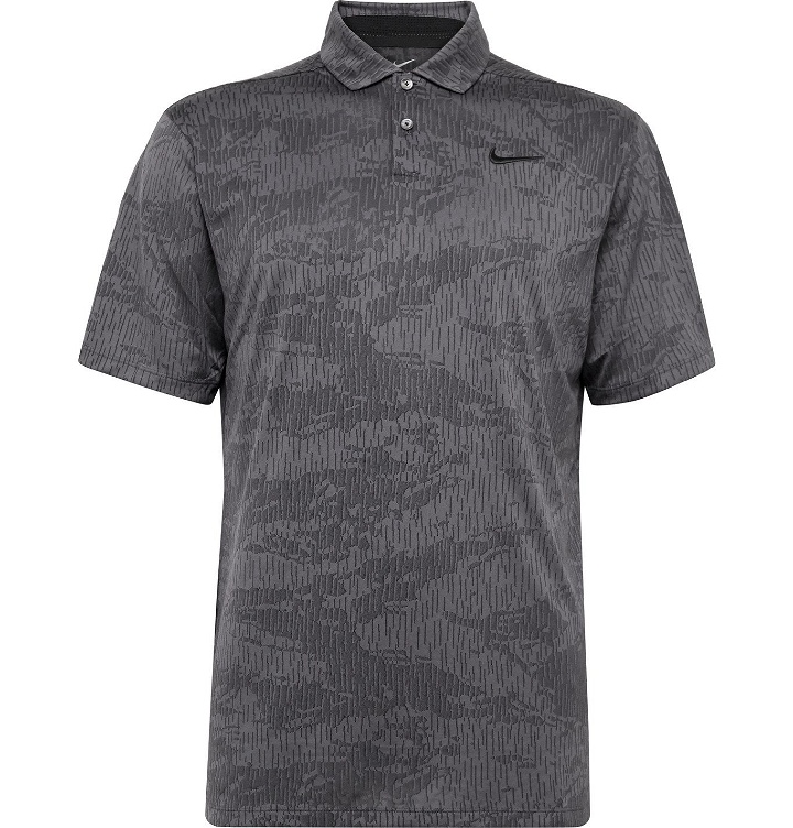 Photo: Nike Golf - Vapor Camouflage-Jacquard Dri-FIT Polo Shirt - Gray