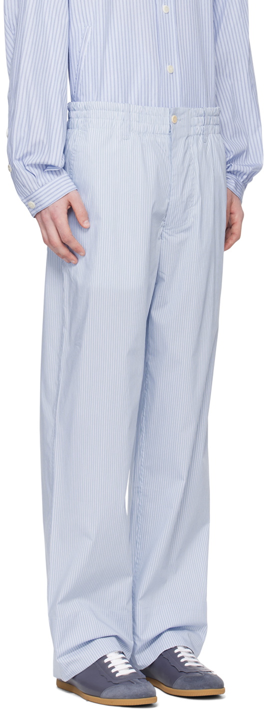 DOCUMENT Blue Striped Trousers
