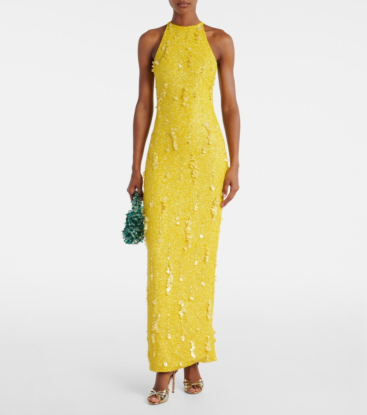 Clio Peppiatt Mimosa beaded sequined gown