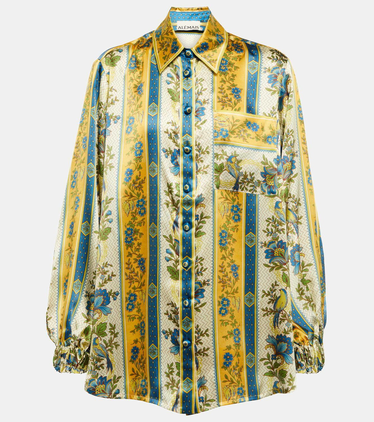 Alémais Quinn printed silk satin shirt