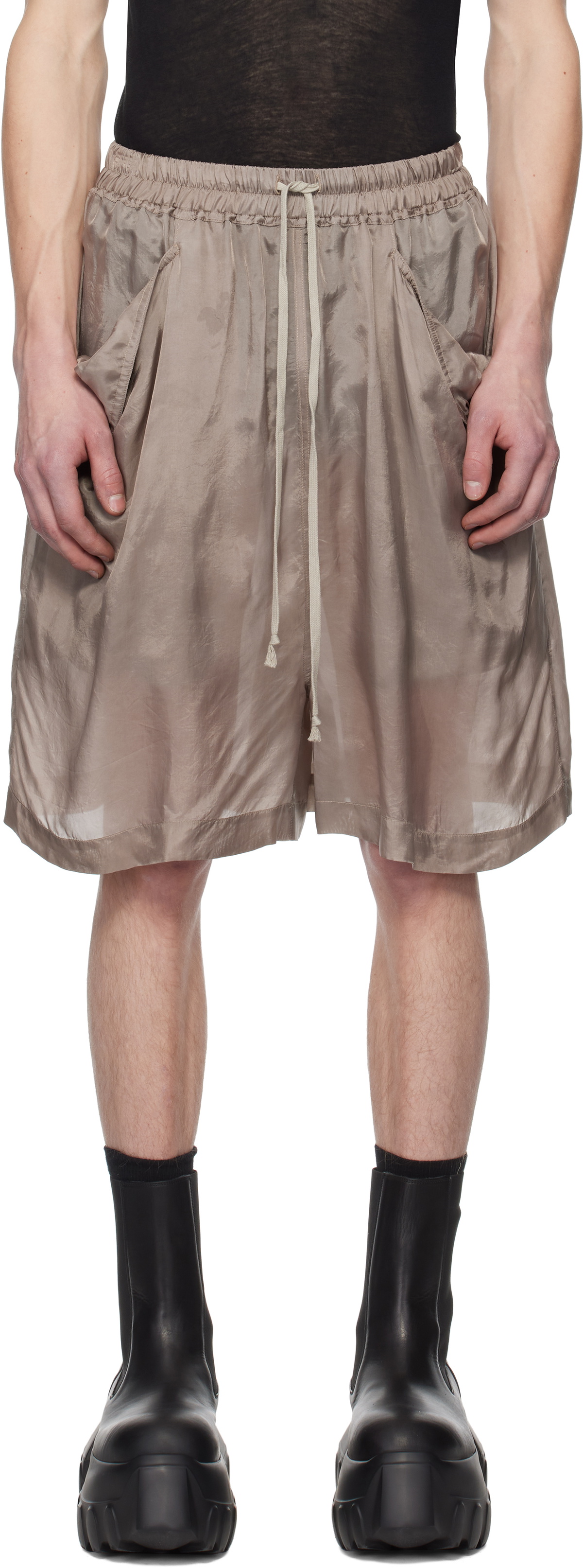 Rick Owens Taupe Hollywood Lido Boxers Shorts Rick Owens