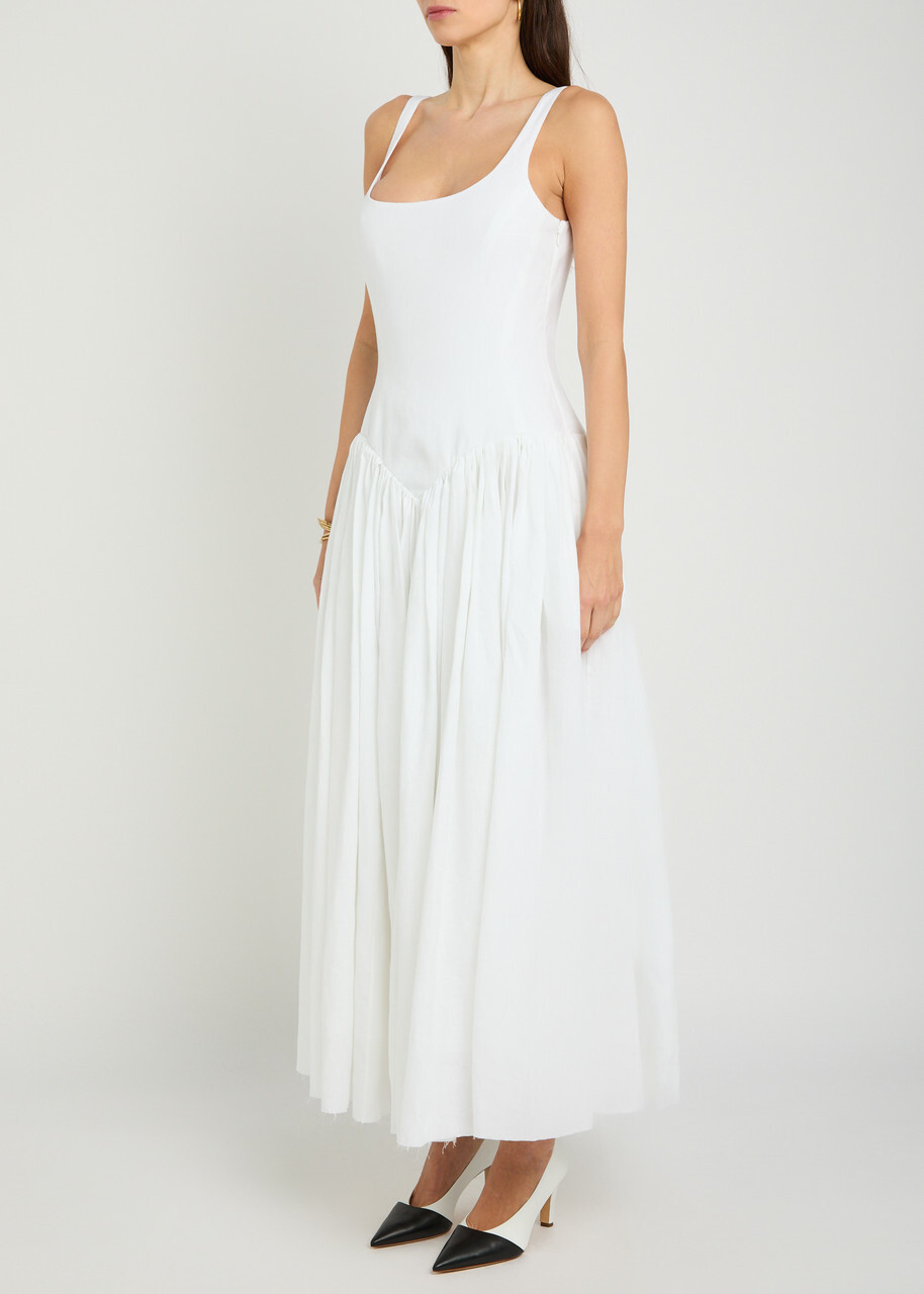 Gabriela Hearst Naia Linen Maxi Dress White