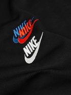 Nike - Logo-Embroidered Cotton-Blend Jersey Hoodie - Black