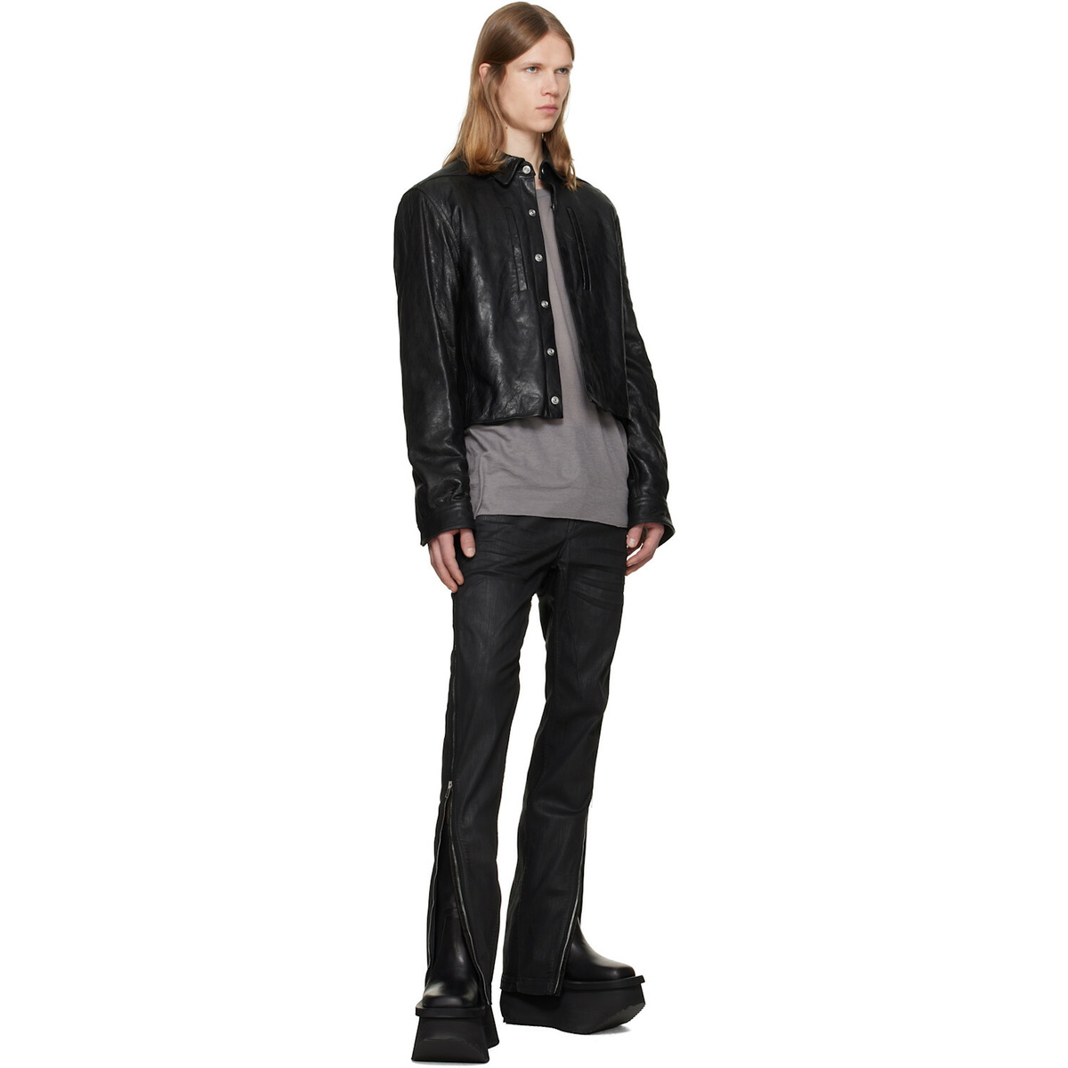 Rick Owens Black Tower Alice Leather Jacket