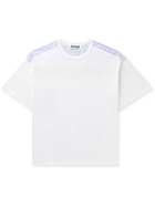 ALOYE - Poplin-Panelled Cotton-Jersey T-Shirt - White