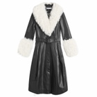 Saks Potts Women's Foxy Coat in Black/Cloud