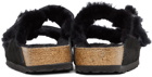 Birkenstock Black Shearling & Suede Arizona Fur Sandals