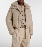 Brunello Cucinelli Shearling-trimmed cotton-blend down jacket