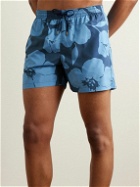 Canali - Straight-Leg Mid-Length Floral-Print Swim Shorts - Blue