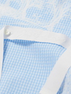 Jacquemus - Webbing-Trimmed Printed Gingham Poplin Shirt - Blue