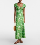 Dôen Valerine floral silk satin maxi dress