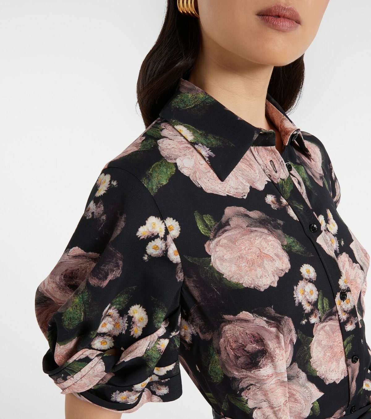 Erdem Floral belted shirt dress