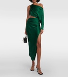 The Sei Cutout one-shoulder silk satin midi dress