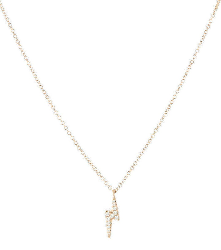 Photo: Maria Tash Lightning Bolt 18kt rose gold reversible necklace with white and black diamonds
