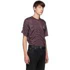 Martine Rose Burgundy and Blue Ruched Football T-Shirt
