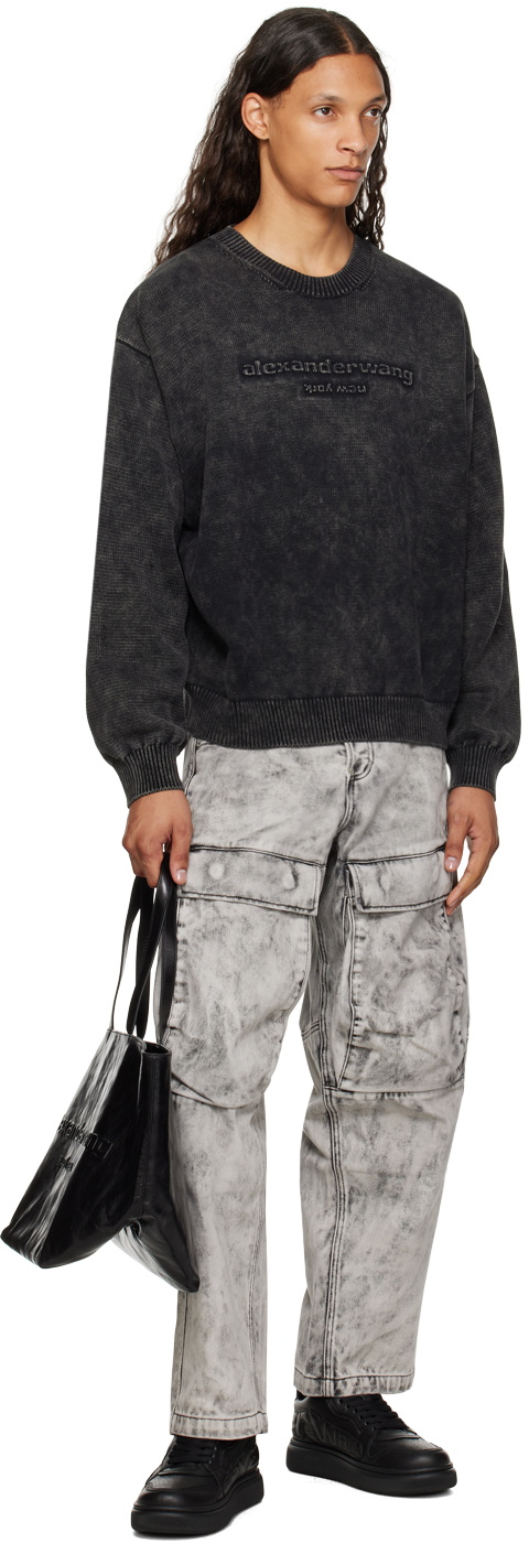Alexander Wang Black Oversize Logo Sweater