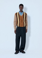 Miu Miu V-neck Sweater with Contrast Stripes