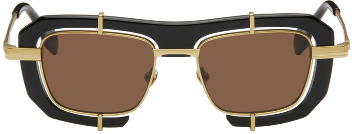 Photo: JW Anderson SSENSE Exclusive Black & Gold Geometric Sunglasses