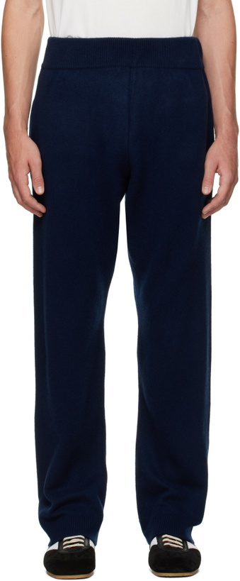 Photo: Entire Studios Navy Knit Cashmere Sweatpants