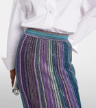 Missoni Striped ribbed-knit lamé maxi skirt