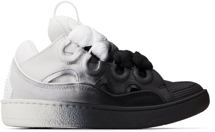 Photo: Lanvin Black & White Curb Spray Sneakers