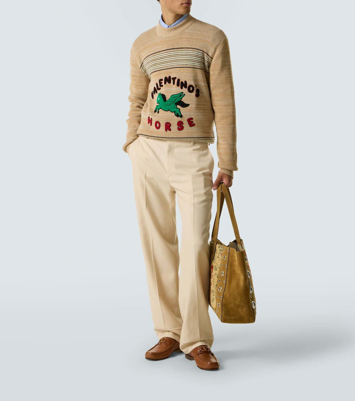Valentino Logo wool and cotton sweater