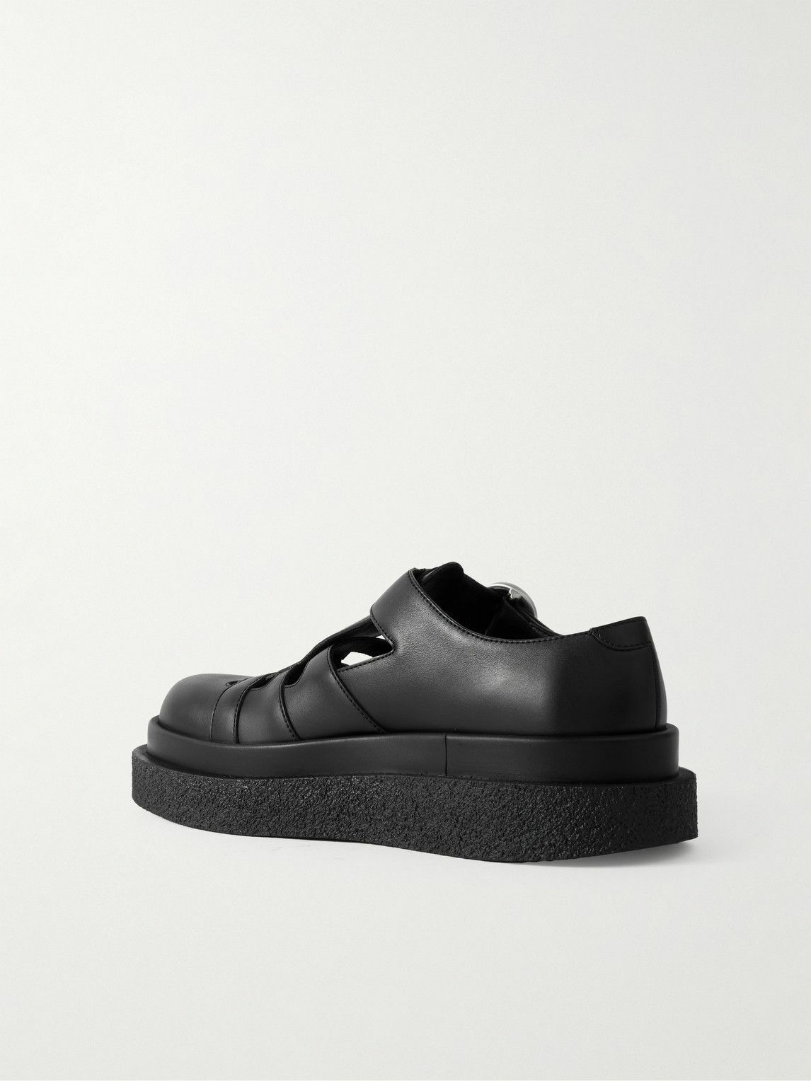 【Jil Sander】Platform Sandals Black Jil Sander Black Wooden Platform Sandals Jil Sander