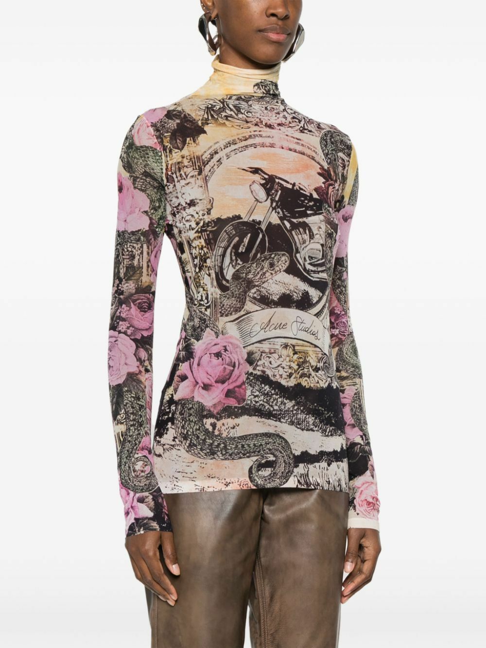 Acne Studios Printed Seamless T-Shirt - Pink/Multi | Garmentory