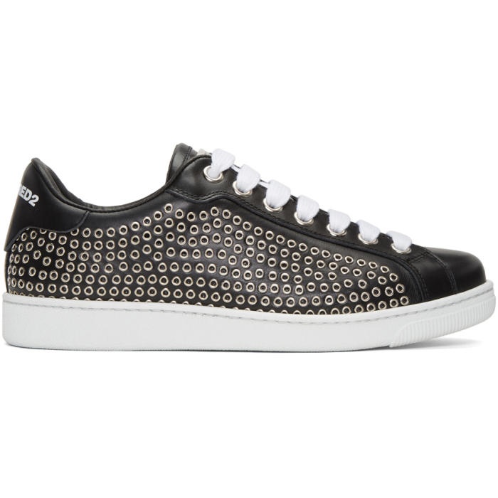 Photo: Dsquared2 Black Eyelet Sneakers