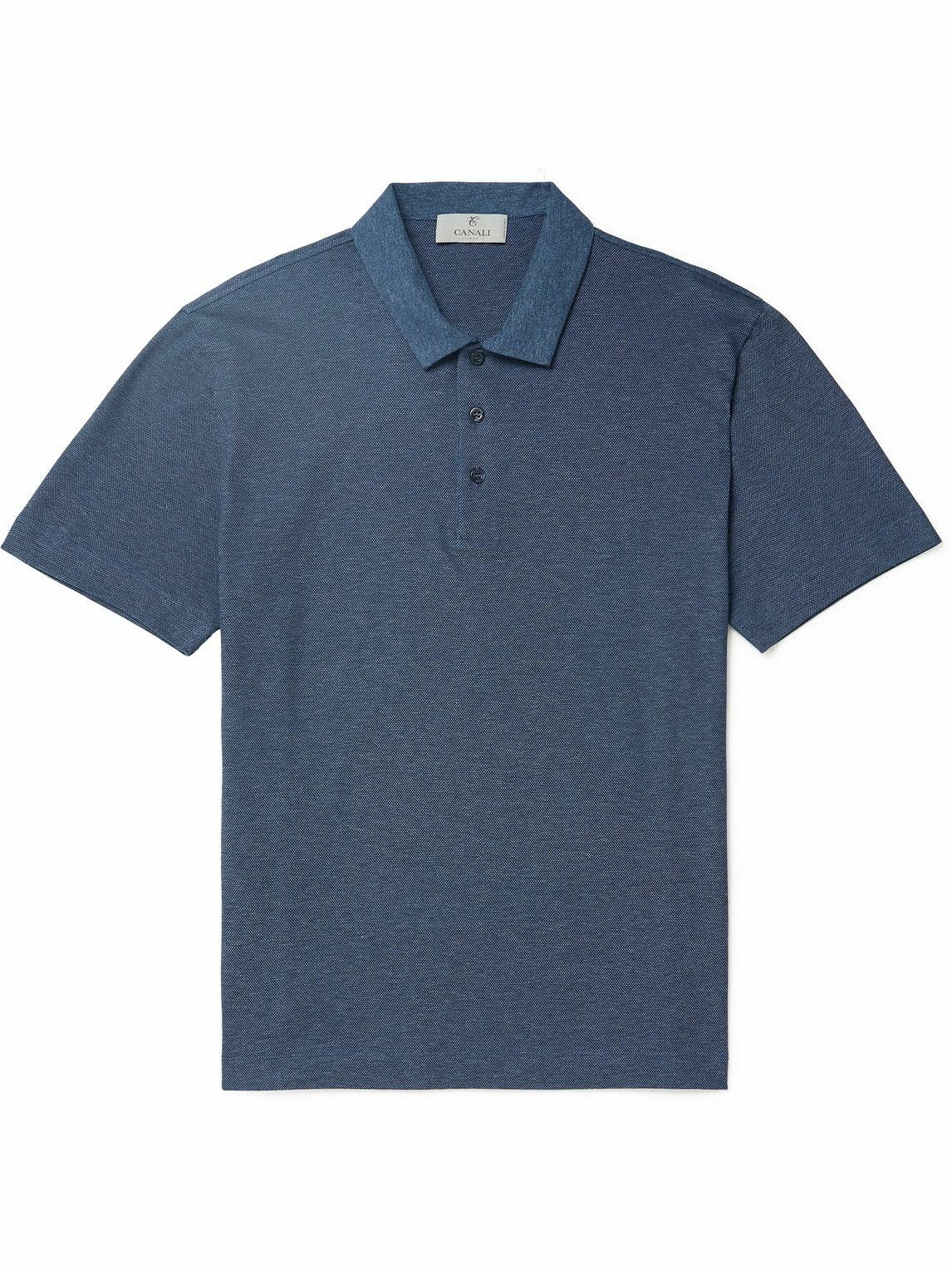 Canali - Cotton-Piqué Polo Shirt - Blue Canali