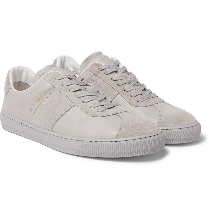 Photo: Paul Smith - Levon Leather and Suede Sneakers - Men - Gray