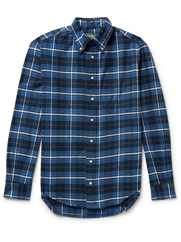 Photo: Gitman Vintage - Button-Down Collar Brushed Cotton-Flannel Shirt - Blue