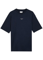 DRÔLE DE Monsieur Le T-shirt Slogan Printed Cotton T-shirt Navy