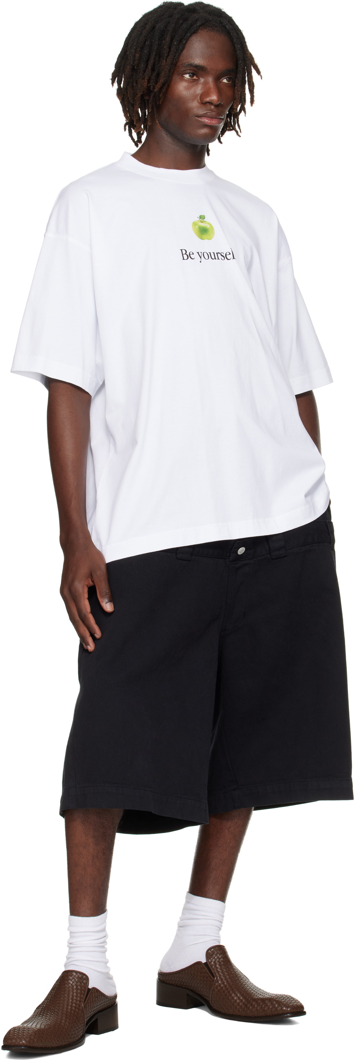 VETEMENTS White 'Be Yourself' Oversized T-shirt Vetements