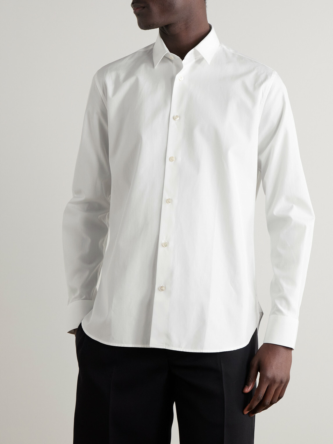 SAINT LAURENT - Slim-Fit Cotton-Poplin Shirt - White