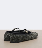 Prada Chevron tweed Mary Jane ballet flats