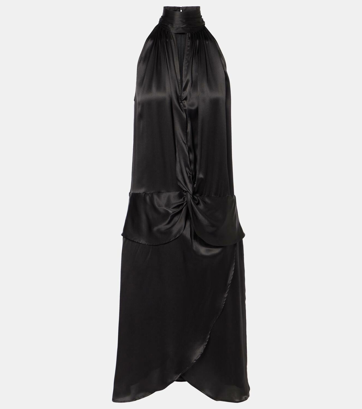 Nina Ricci Gathered halterneck satin minidress