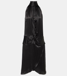 Nina Ricci Gathered halterneck satin minidress