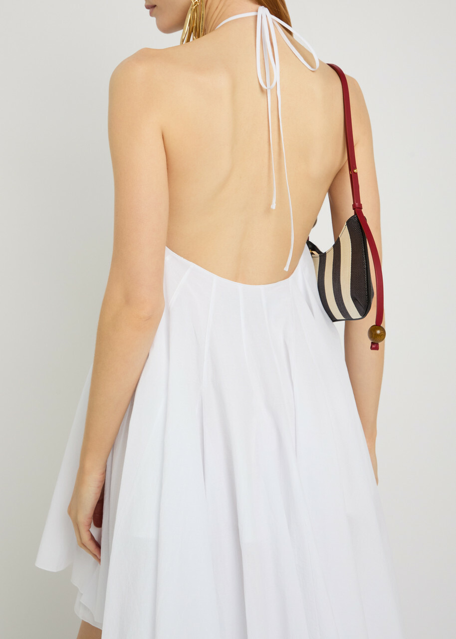 Jacquemus La Triangle Courte Asymmetric Cotton-blend Mini Dress White