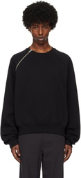 HELIOT EMIL Black Sequence Zip Crewneck Sweatshirt