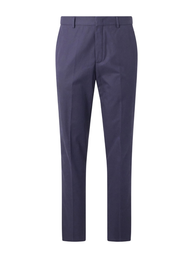Photo: Loro Piana - Jarno Slim-Fit Straight-Leg Cotton-Twill Trousers - Blue